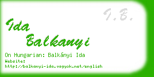 ida balkanyi business card