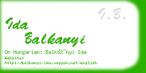 ida balkanyi business card